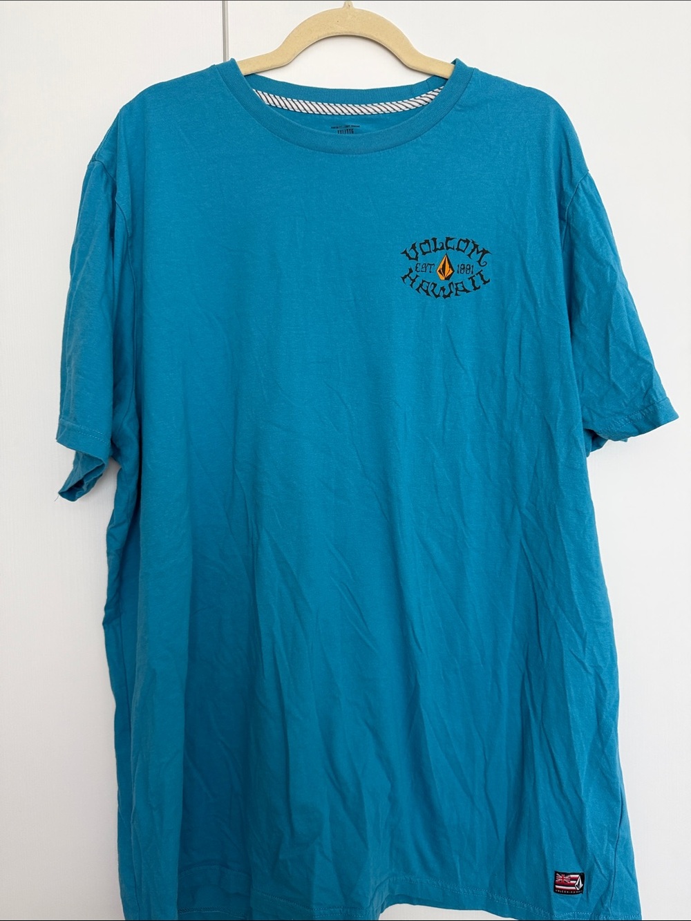 Volcom Hawaii Stone Graphic Tee Teal Blue XXL Men’s Surf Skate Shirt